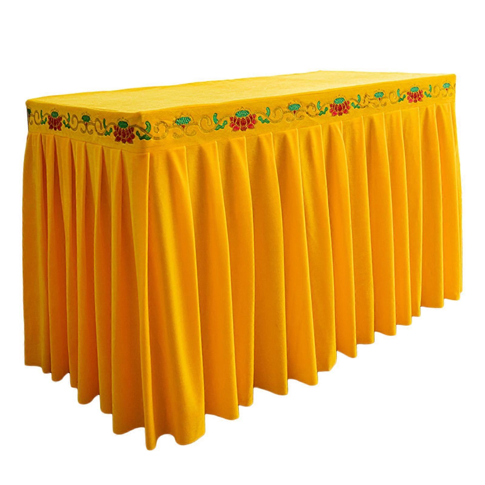 Buddhist Tablecloth, Temple Table Cloth, Lotus Rectangular Multipurpose Table