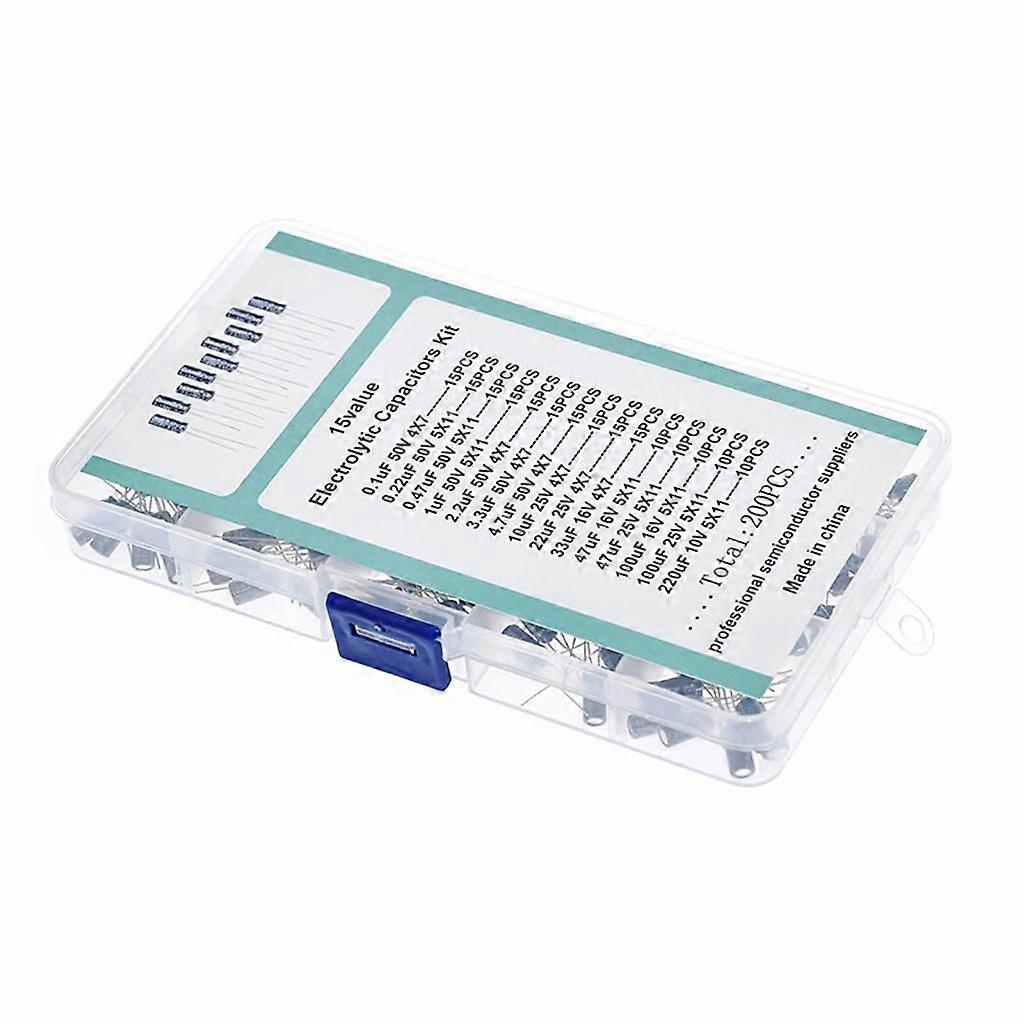 200pcs Electrolytic Capacitor Set Comprehensive Capacitor for DIY Enthusiasts