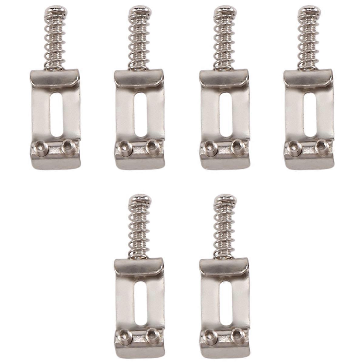 Set med 6 kromade tremolo-sadlar för elgitarr