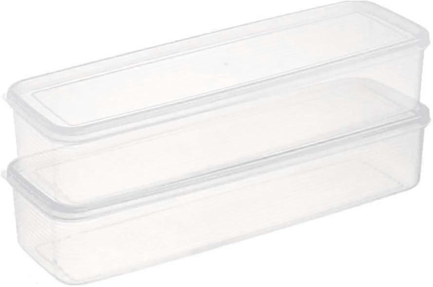 2 Pack Pasta Containers, Plastic Long Rectangular Food Storage Containers