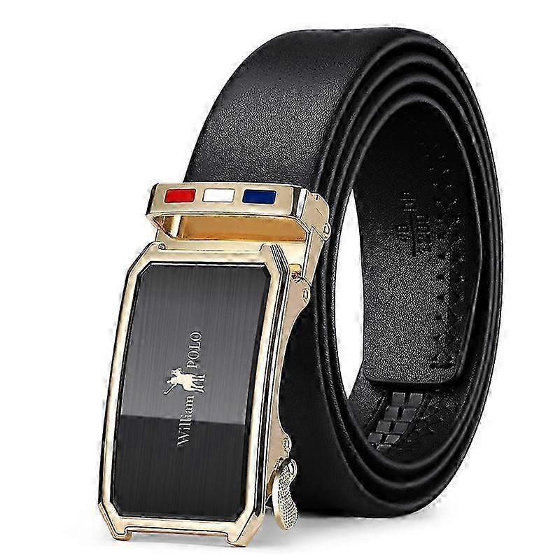 أحزمة جلدية للرجال أحزمة جلدية للرجال العلامة التجارية الشباب جلد البقر أحزمة عالية الجودة للرجال WILLIAMPOLO مشبك أوتوماتيكي أصيل