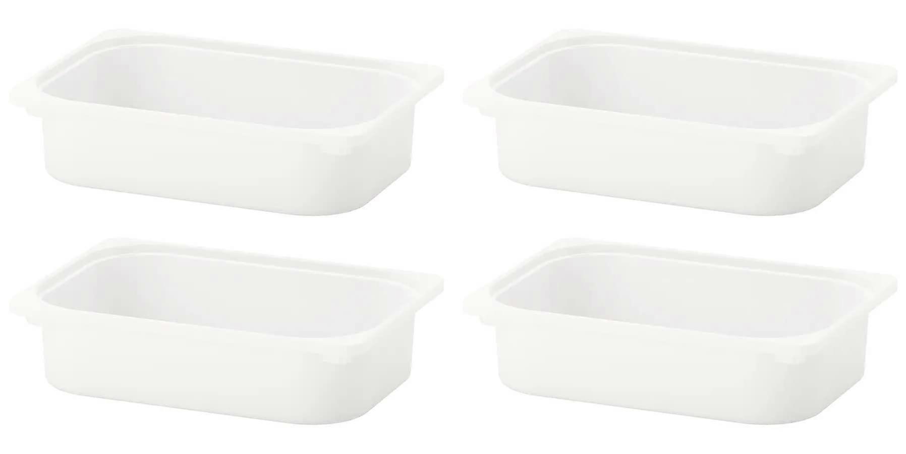 4 Storage Boxes White for Organization and Storage 16 Size ½ x 11 ¾ x 4 Inches