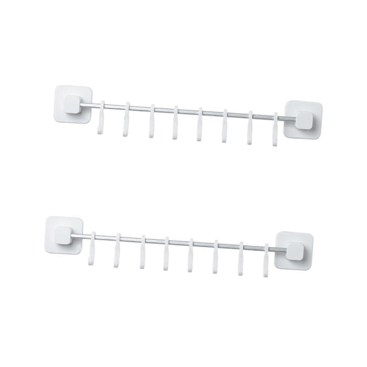 2 Sets Movable Sturdy Hooks for Kitchen Wall-Mounted Storage