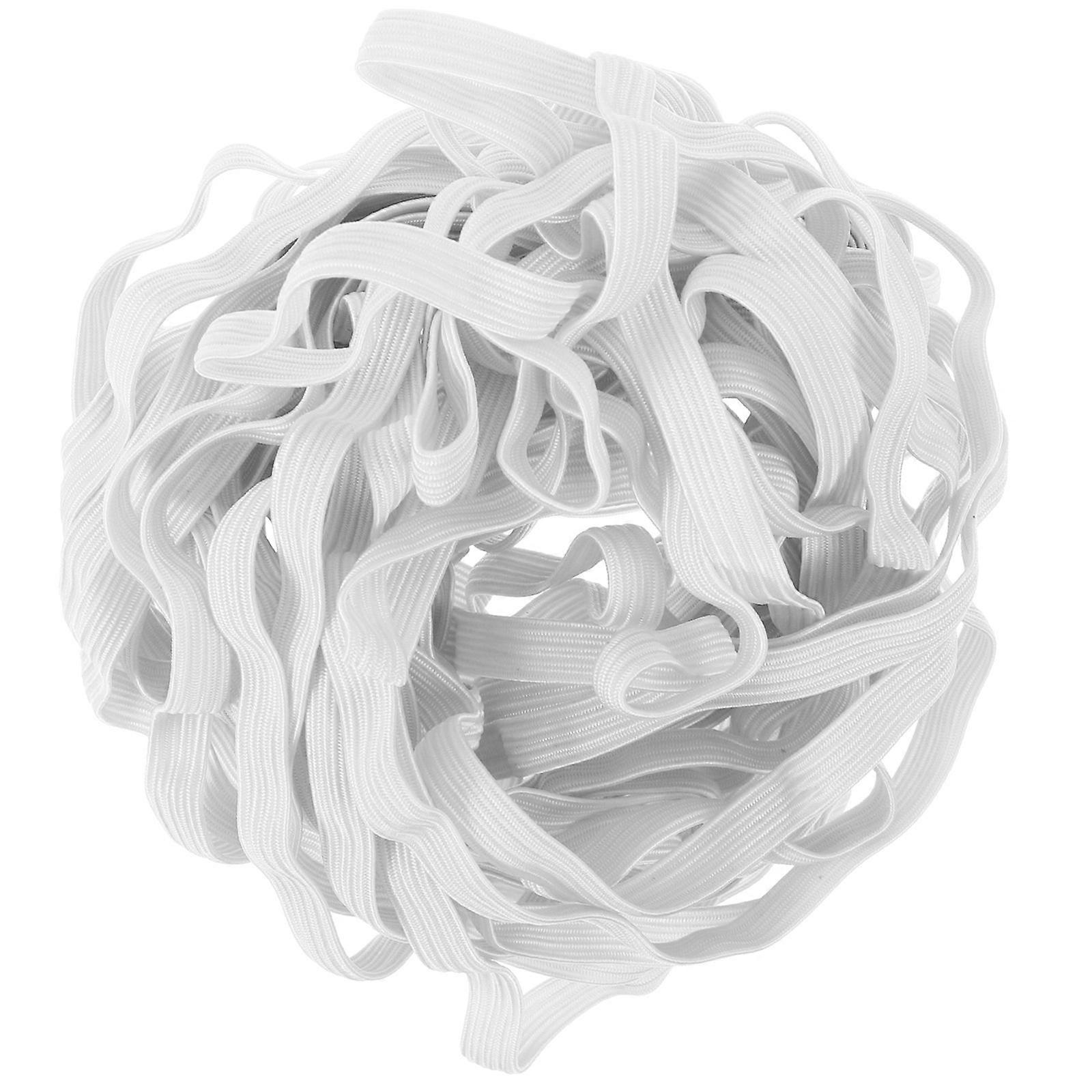 10M x 6mm DIY Elástico de Tricô Elástico (Branco)