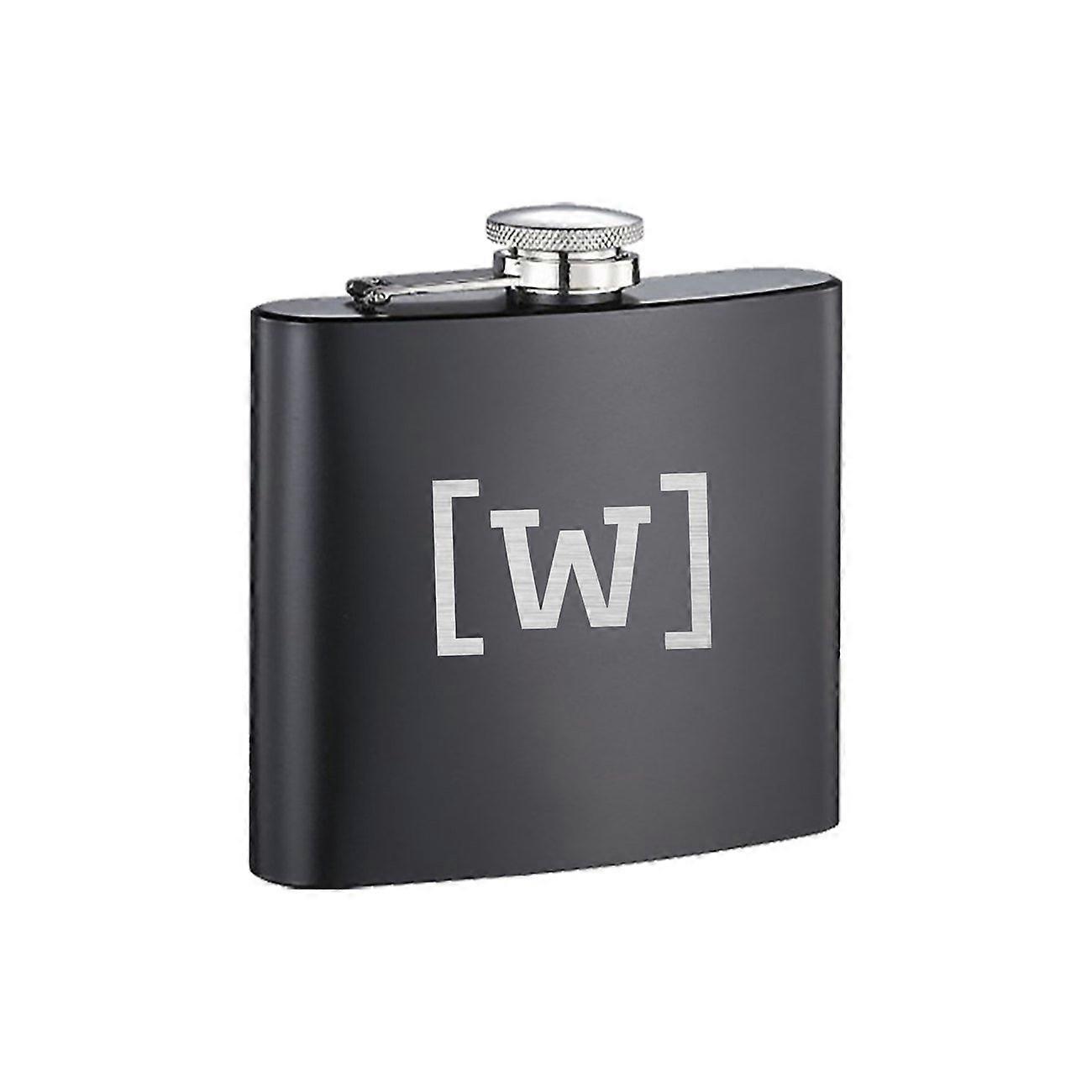 أفضل هدية رجل ، قارورة سوداء من الفولاذ المقاوم للصدأ ، هدية زفاف ، هدية عيد الأب ، هدية لوالد العريس ، قارورة Monogram