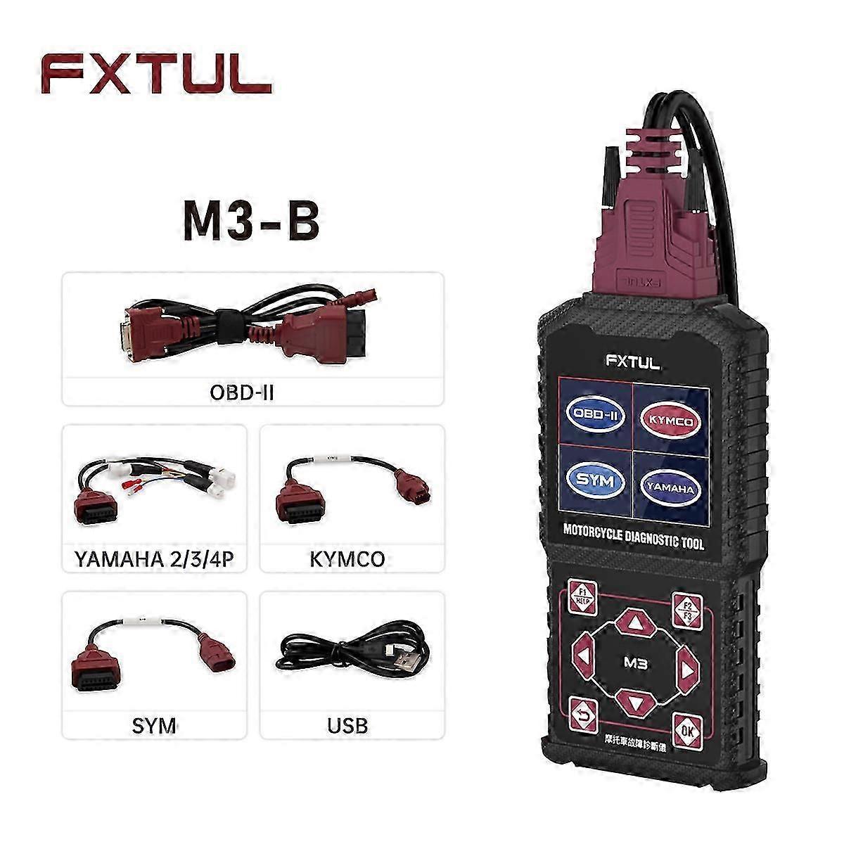 FXTUL M3 διαγνωστικό OBD2 μοτοσικλετών σαφές διαγνωστικό εργαλείο μοτοσικλετών κωδικών ελαττωμάτων για Kawasaki Yamaha Suzuki KTM HONDA