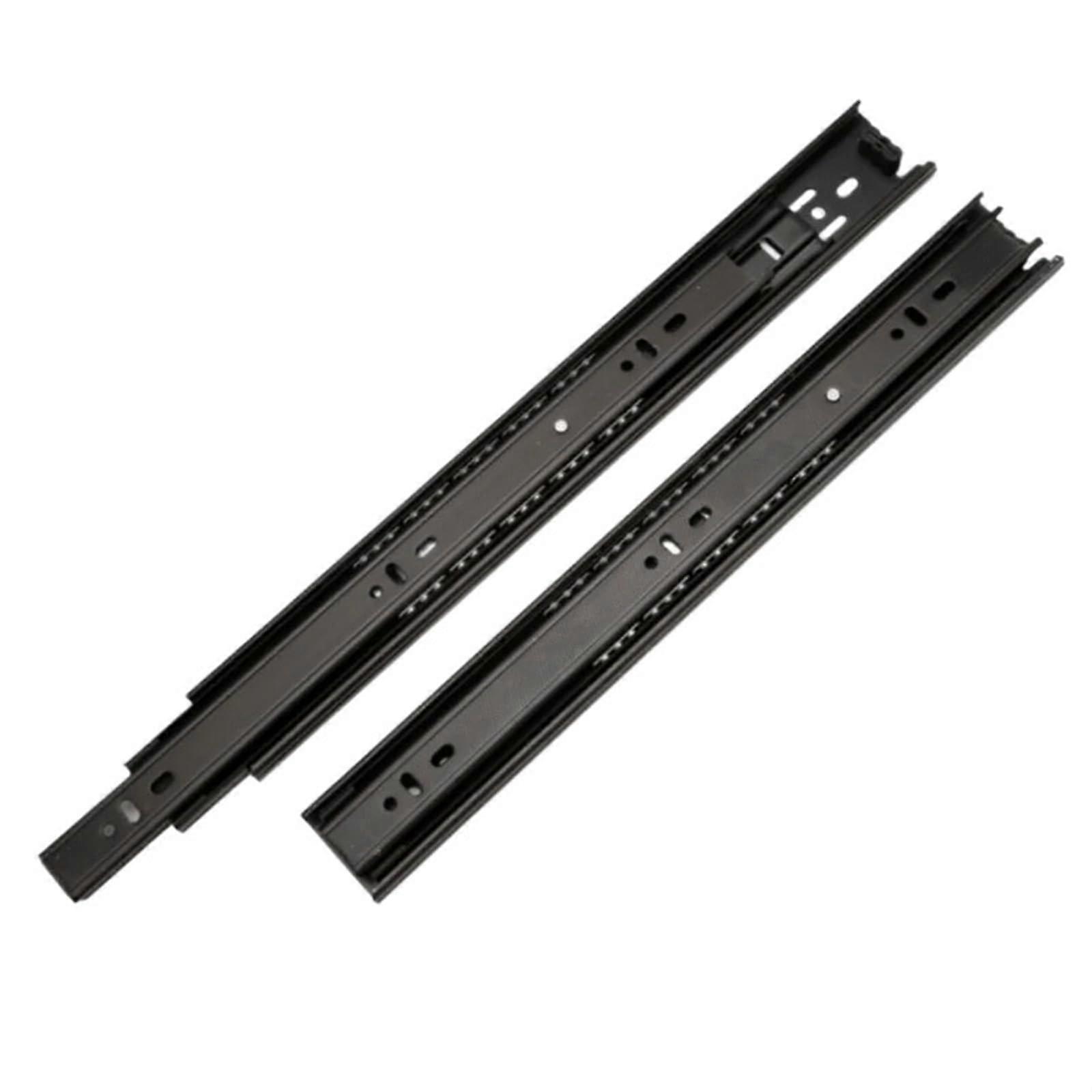 Ball Bearing Drawer Slides 20 Inch Black Three-Section Mute Cabinet Hardware for Furniture Wardrobe and Computer Desks