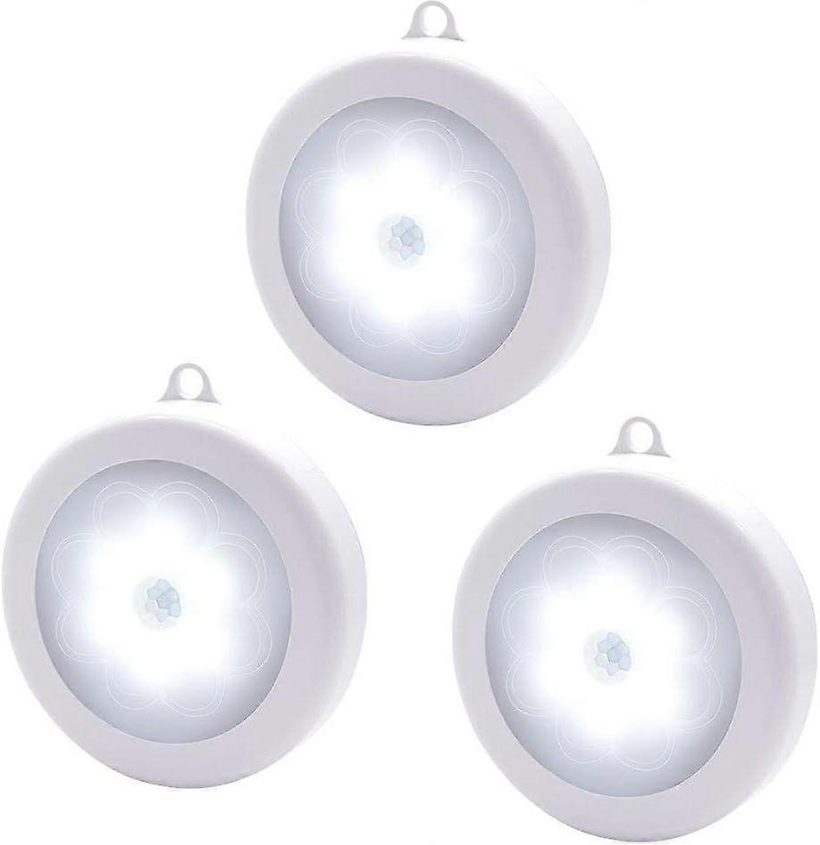 Set of 3 Motion Sensor Night Lights - Wireless Battery Powered LED Lights (A)