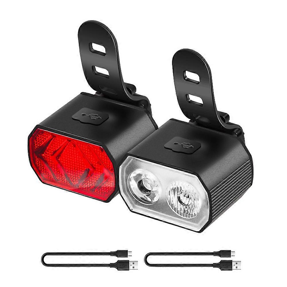 Night Riding Red White Headlight Taillight Set Rechargeable Cycling Part Tool for MTBs Road Bike