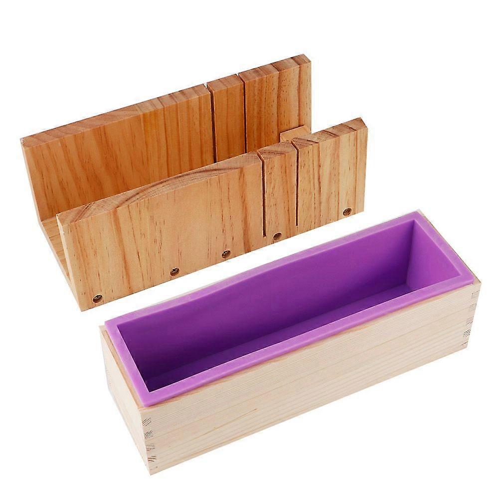 1200ML Rectangle Silicone Soap Mold Set with Cutter Scale for Baking Cake Ice Chocolate