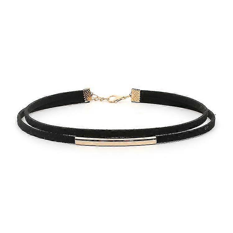 Curved Choker Double Layer Necklace Collar Gold