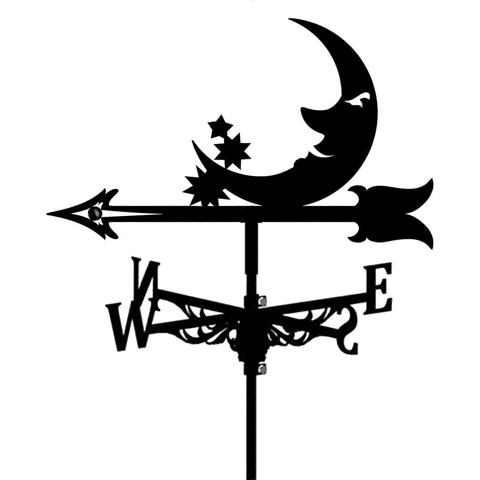 Weathervane Moon حورية البحر الطقس ريشة سقف جبل الرياح اتجاه مؤشر كيت قوس معدني Weathercock لتزيين ساحة حديقة Cupolas في الهواء الطلق