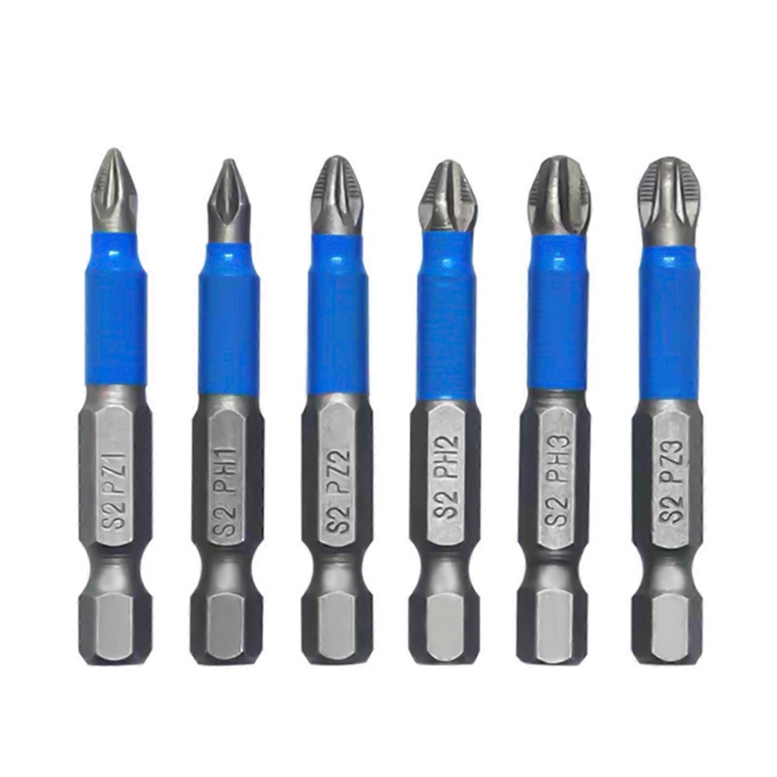 Cross Shape Screwdriver Bits Hexagonal Shank Electric Screwdriver Bits with Magnet for Hand Electric Drill Driver
