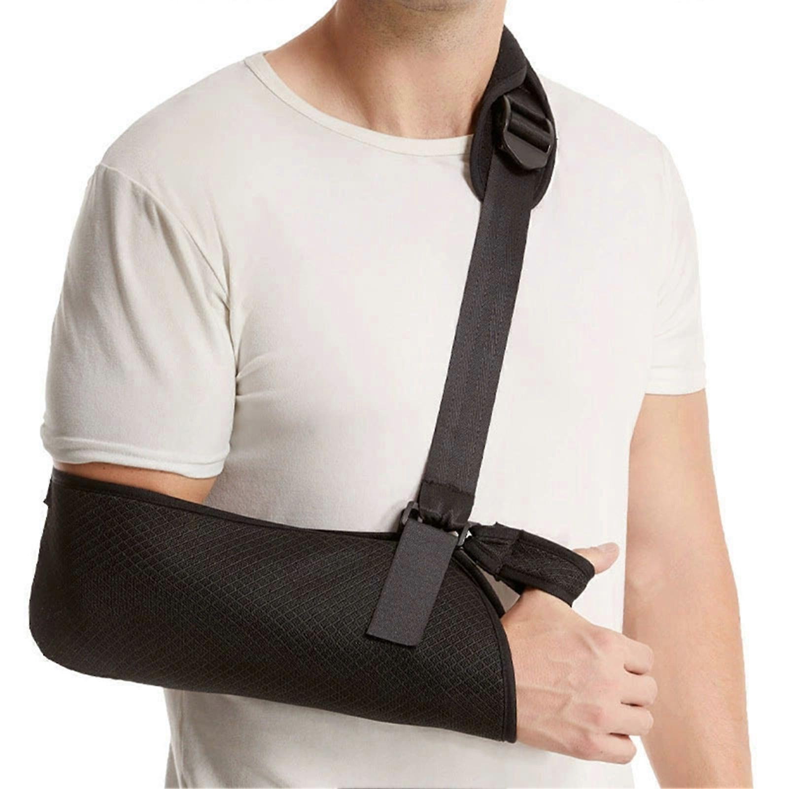 Arm Sling - Lightweight & Breathable Medical Support with Adjustable Shoulder Strap for Torn Rotator Cuff, Broken or Fractured Forearm