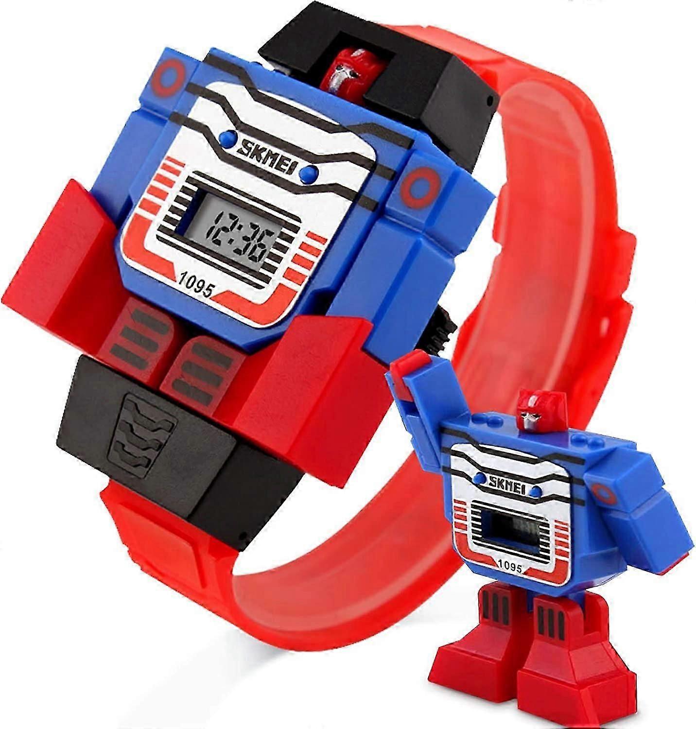 Lasten muuntaja Watch Robot Transformers Lelut Digitaalinen kello, Pojat Sarjakuvasankari Hämmästyttävät kellot, Tytöt Elektroniset oppimislahjat