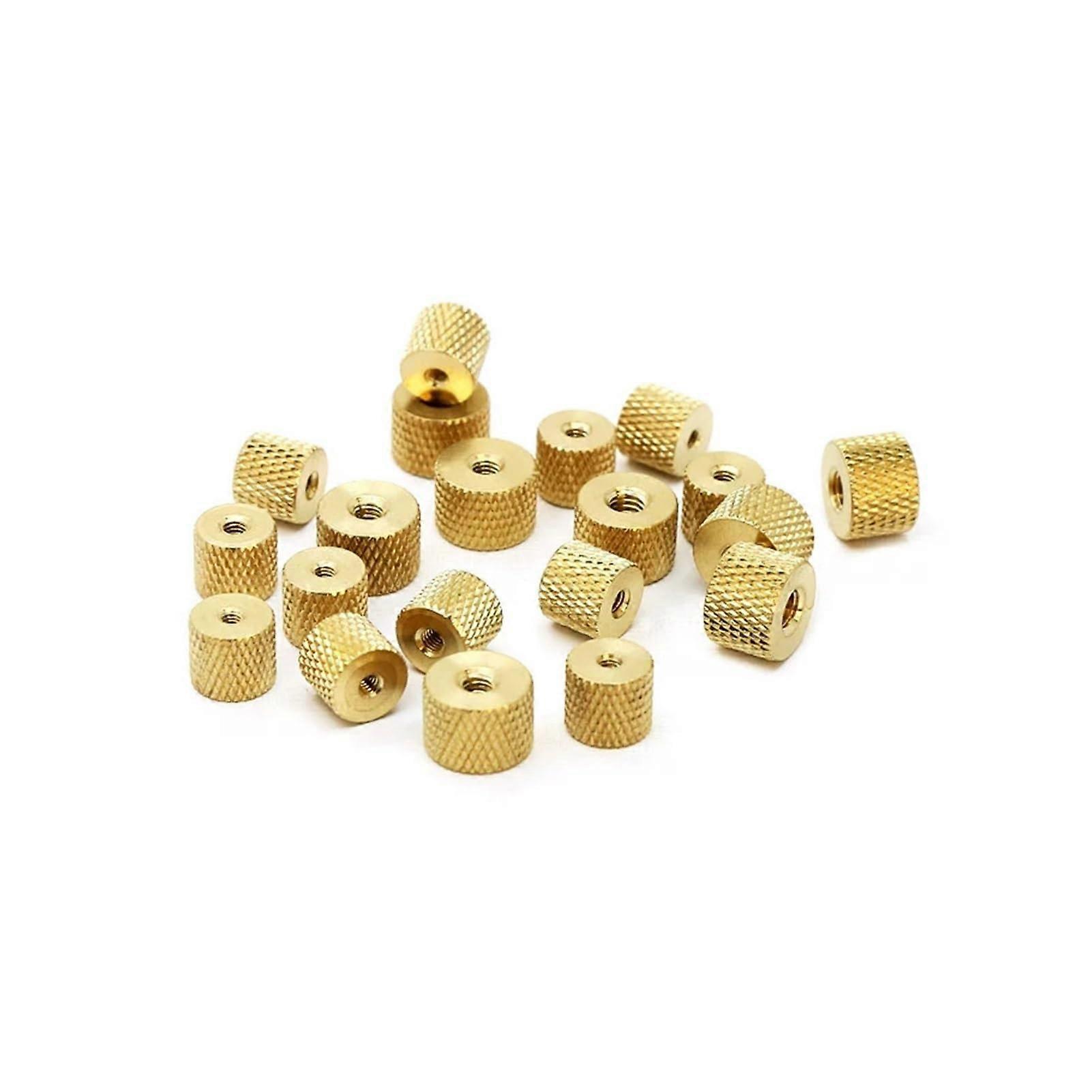 M2 M2.5 M3 M4 Knurled Brass Thumb Nut Set, Cylindrical Adjust Nut, 50pcs, Ideal for Fastening and Assembly