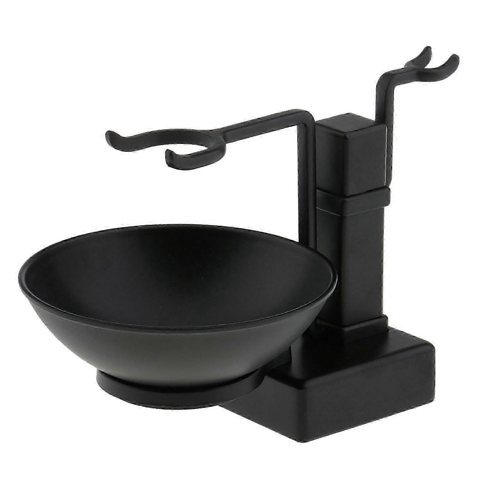 Bathroom Shaving Holder Rack Stand +Soap Bowl for Safety Razor Brushes Alloy