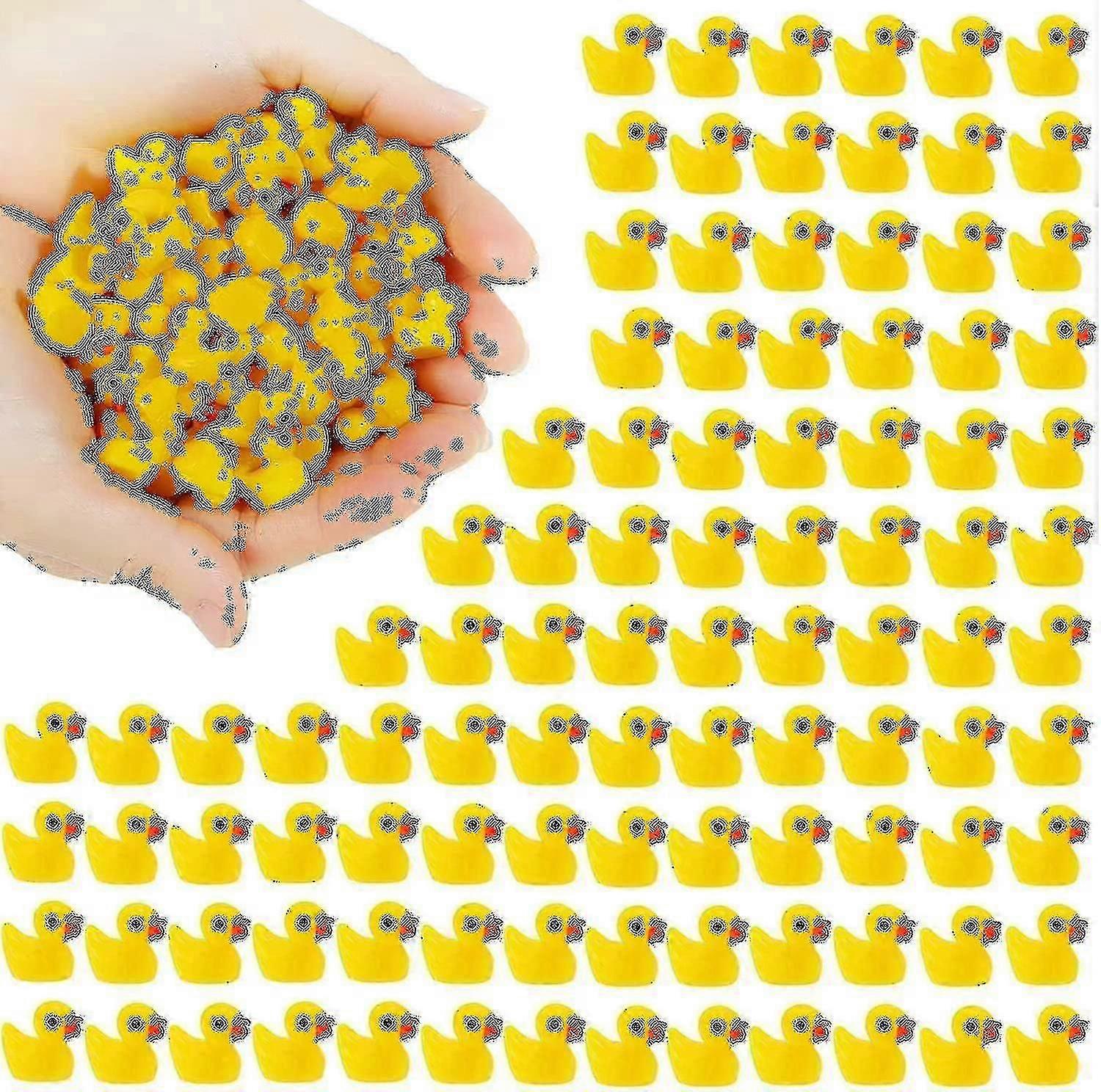 200stk Mini gule ænder Ællinger Små ænder Have Landskab Akvarium Dukkehus Potteplanter Dekoration 7farve Bedste gave