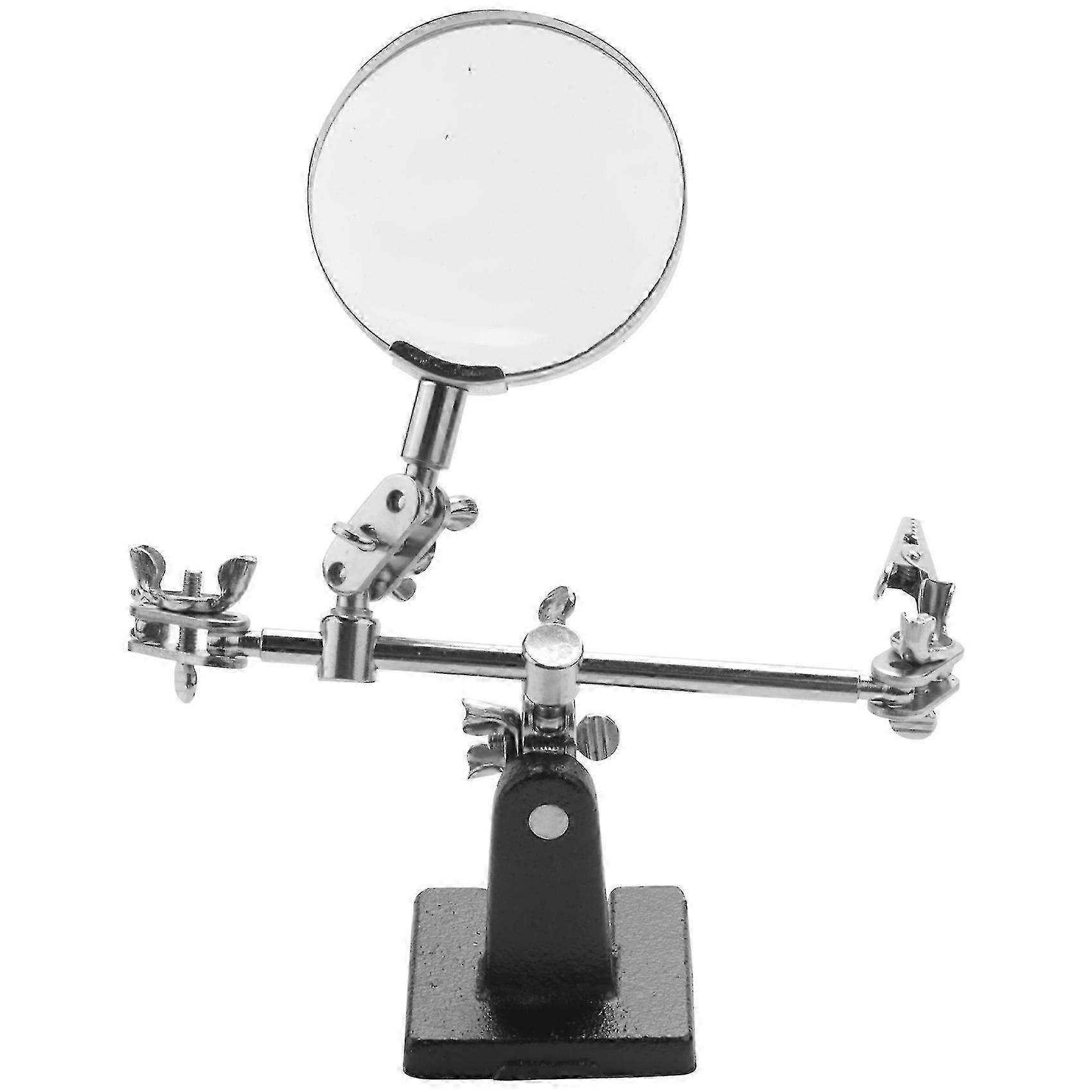 Easy-carrying Helping Third Hand Tool Soldering Stand With 5x Magnifying Glass 2 Alligator Clips 36