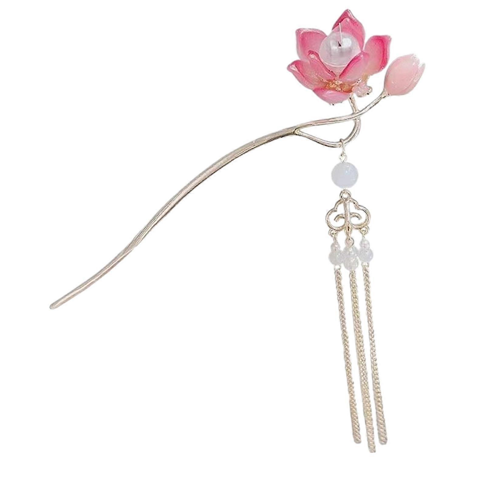 Fleur de lotus épingles à cheveux fourchette à cheveux bricolage coiffure style vintage plat de cheveux pendentif