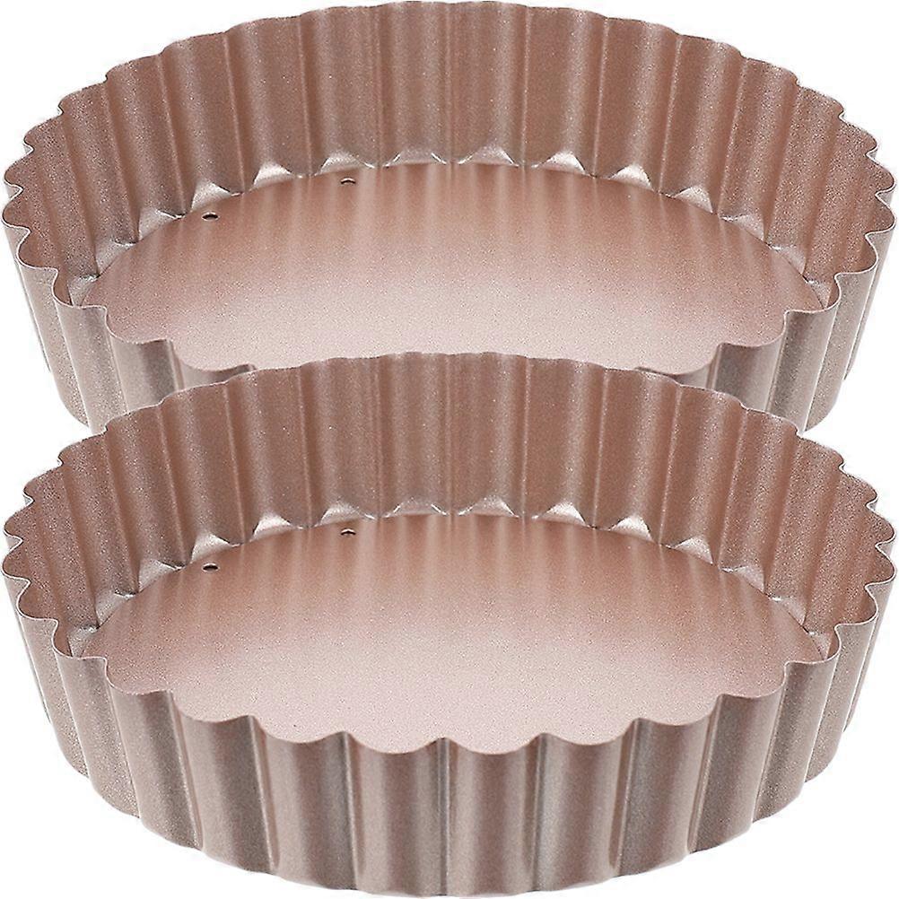 2pcs Quiche Pans with Removable Bottom Non-stick Tart Pan Home Baking Pan Tray