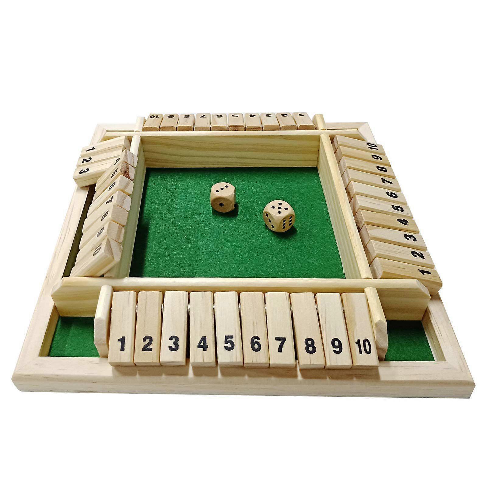 4 Players Wooden Board Game - Shut The Box Dice Game - Traditional Pub Game Hot