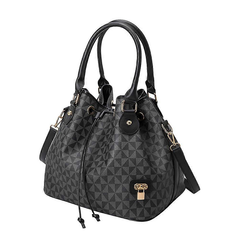Printed Pattern Shoulder Bags For Women, Drawstring Closure Handbag, Large Capacity, Top Handle Satchel, Hobo Purse