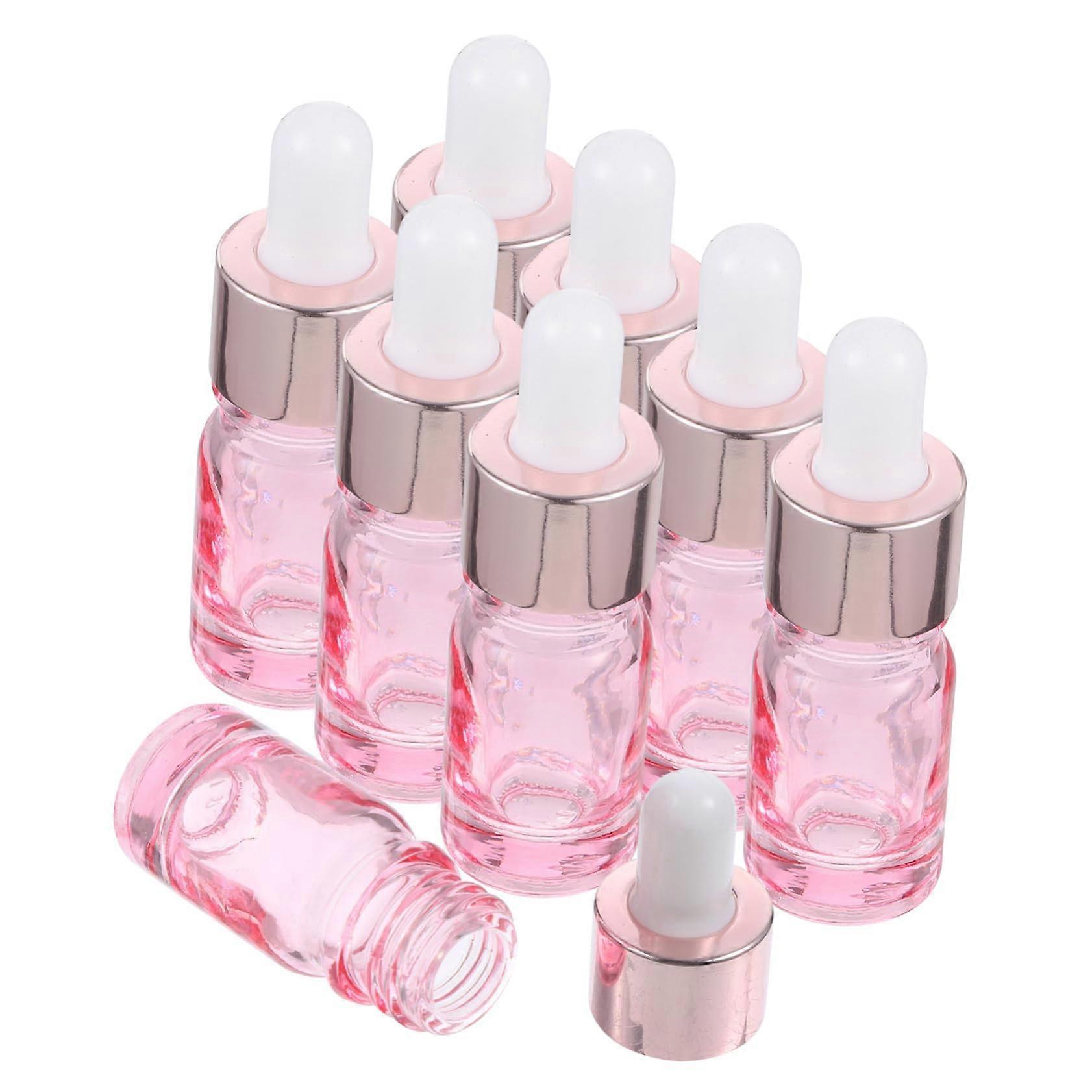 Pink Glass Eye Dropper Bottles 8pcs Leakproof Essential Oil Containers 15ml for Home Use, Travel, and DIY Projects