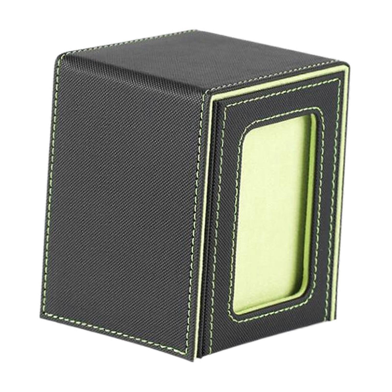 Card Deck Box Card Deck Case Display Window Card Holder, Holds 100 Cards, for Sports Cards, Collection Cards, Green