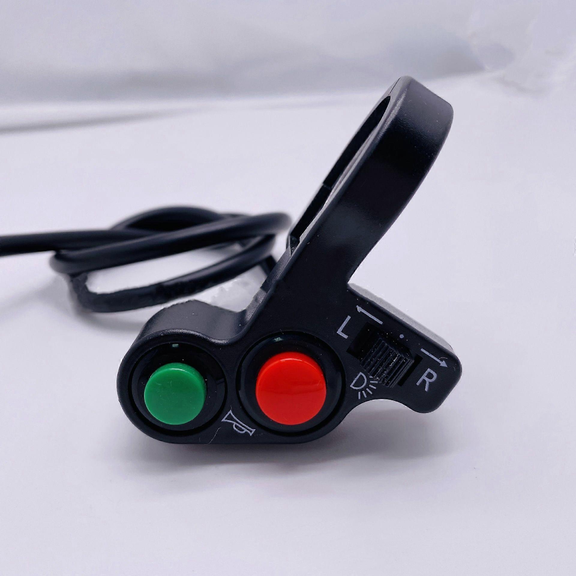 Motorcycle Handlebar Switch Waterproof Bicycle Scooter Horn Turn Signal Horn Switch On/Off Push Button Switch (Black) (1pc)