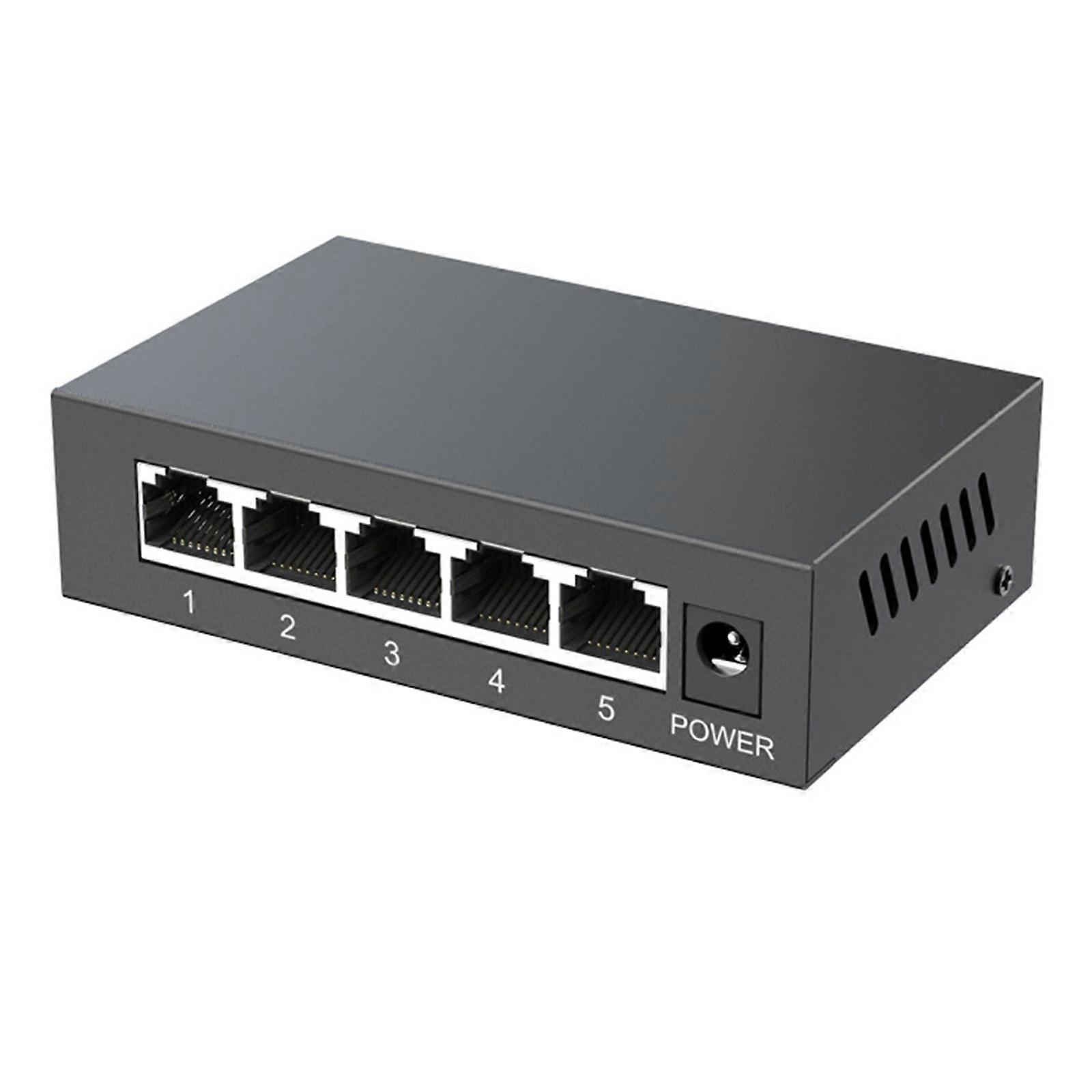 5Port 10/100/1000Mbps Gigabit Ethernet Switches Desktop Ethernet Splitter Ethernet Hubs Lüfterlos Leiser Desktop