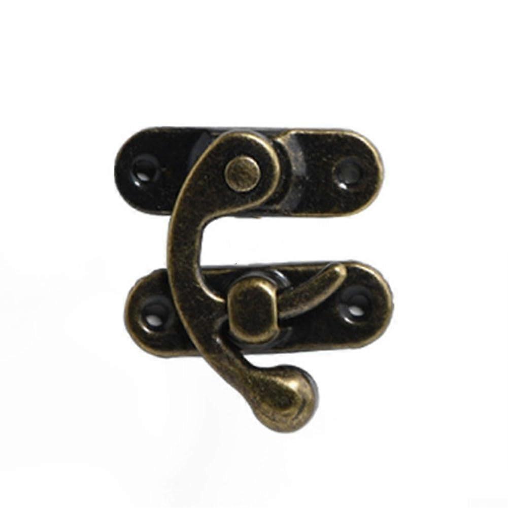 Antique Iron Buckle Lock for Jewelry Storage - Left Hook Bronze, Decorative Security Lock, Durable Material