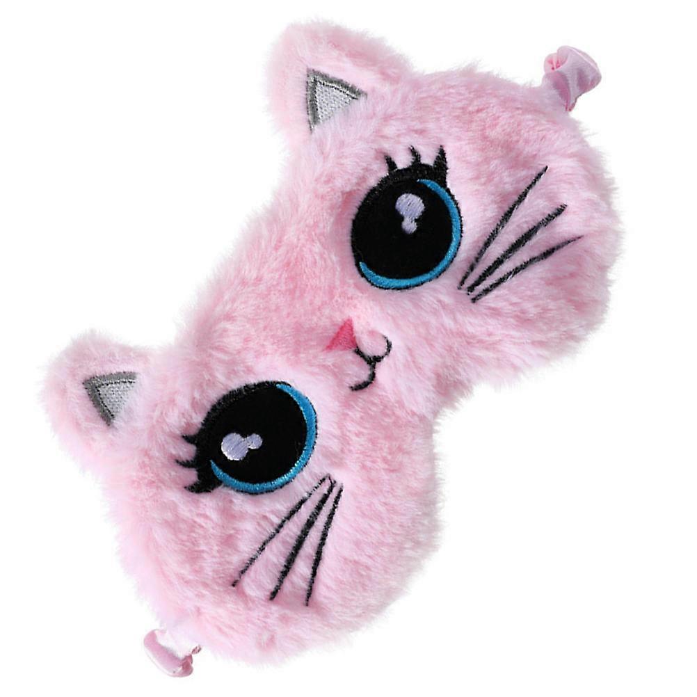 Plush Eye Mask Pink Soft Plush Comfort Sleeping Eye Mask for Home Use