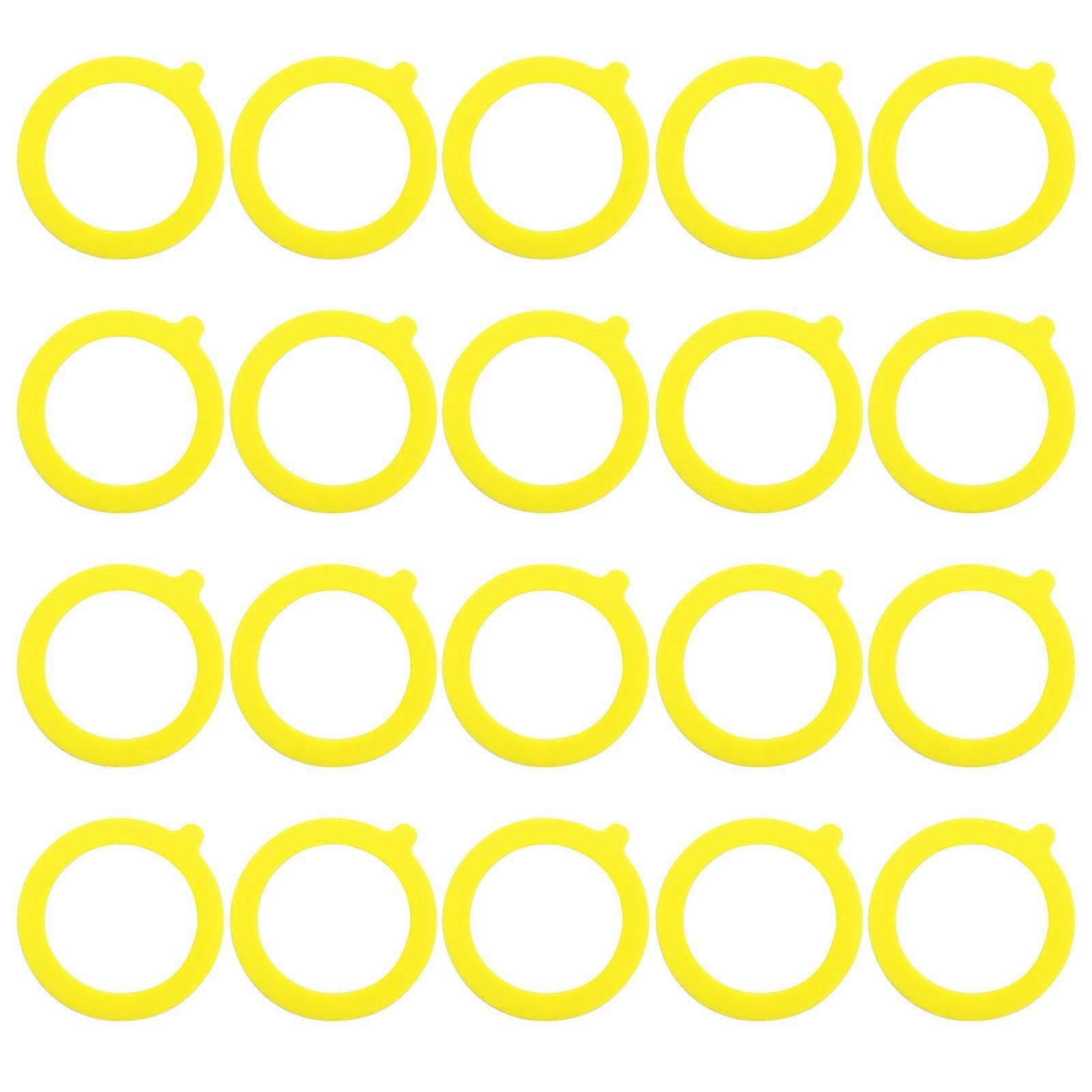 20개 유리 씰링 링, 실리콘 교체 씰, 일반 입 캔 노란색용 누출 방지 씰링 링