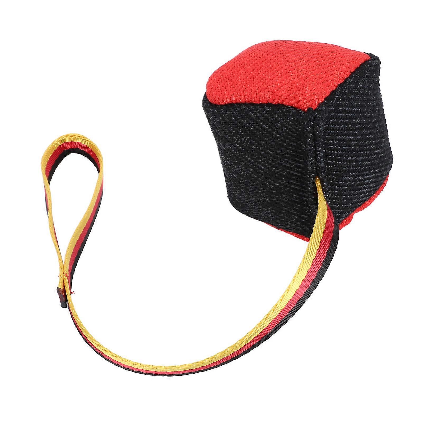 Dog Training Chew Toy Interactive Tear Resistant Multifunctional Dog Teeth Grinding Bite Toy for Pet Exercise Black+Red 