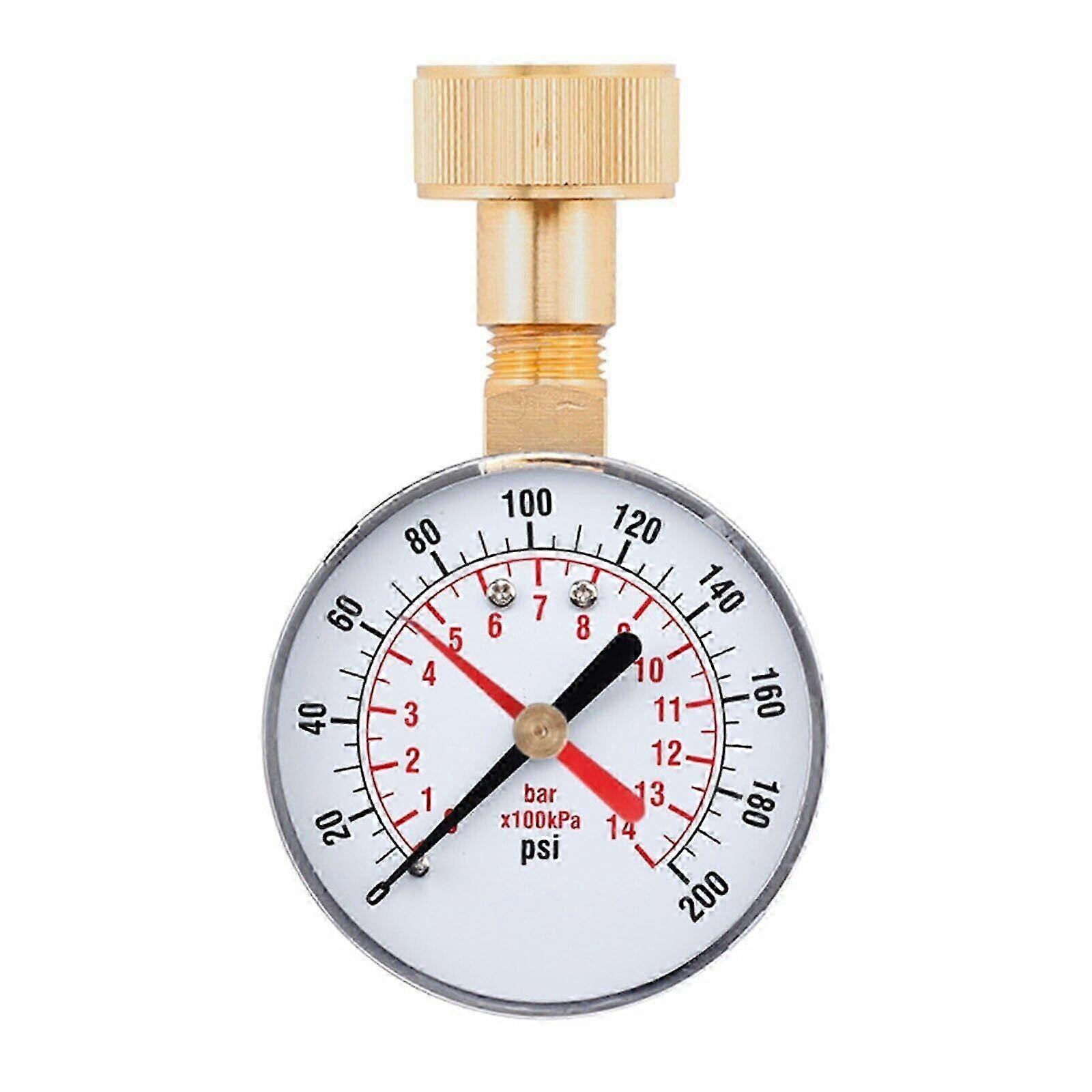 Tool Part for Easy Installation Water Pressure Gauge Clear Display High Precision Garden Hose 34