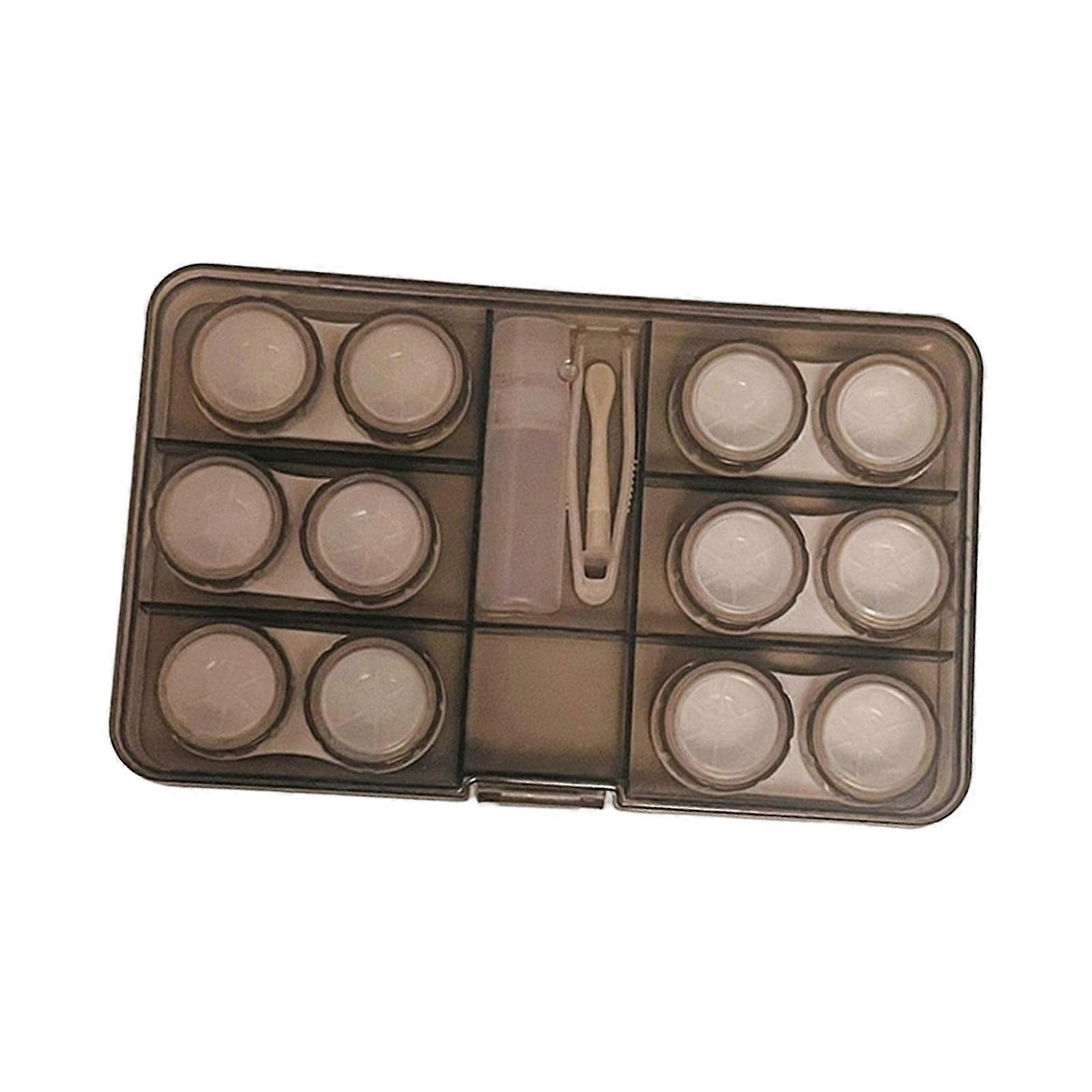 6 Pair Contact Lens Case Organizer Soak Storage Container Remover Tool for Lens