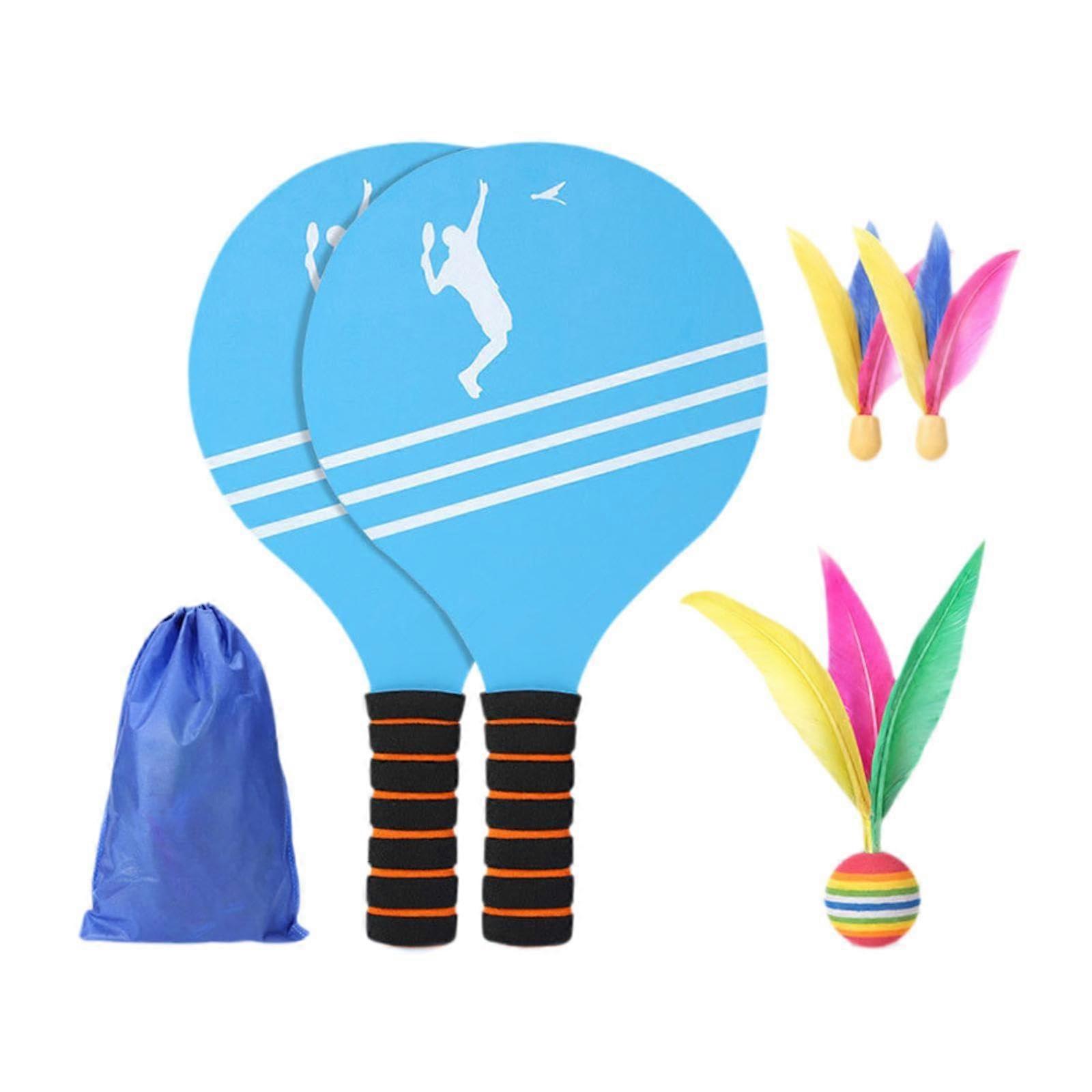 Indoor Outdoor Badminton Set for Kids - 2 Pieces Racket and Shuttlecock Kit for Beach and Playground Activities