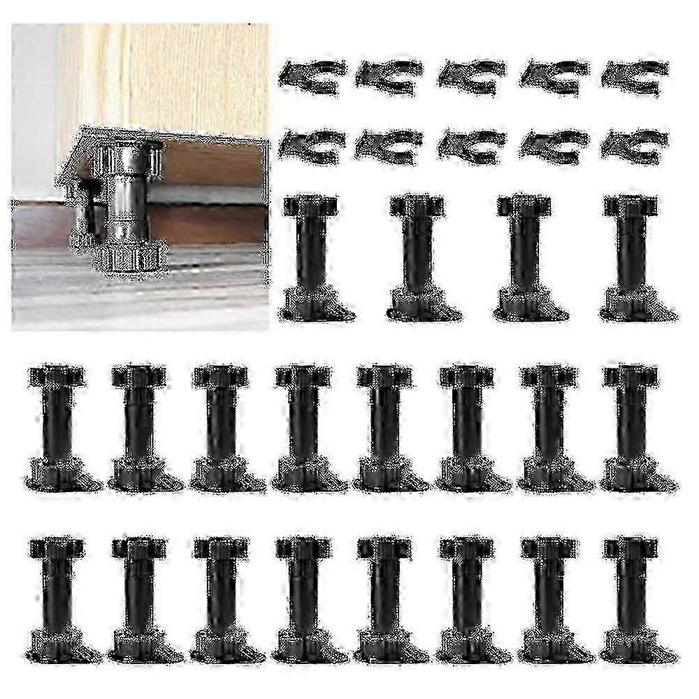 Tahta Klipsli Dolaplar için 20 adet Ayarlanabilir Mobilya Ayakları - Mutfak Taban Ünitesi Ayakları