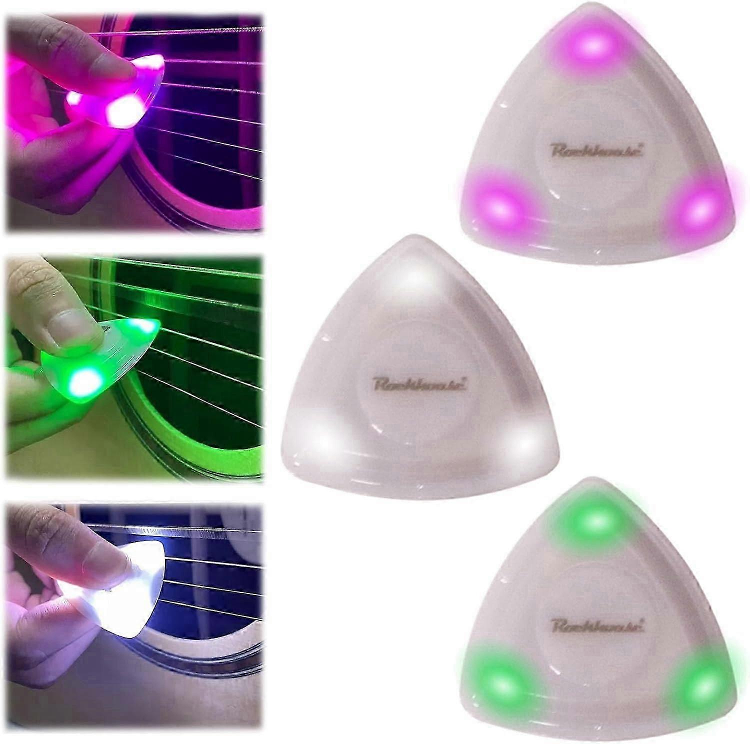 Led glödande gitarrplektrum, basplektrum Basgitarr Elgitarrplektrum Led gitarr basplektrum, akustisk gitarr glödande plektrum