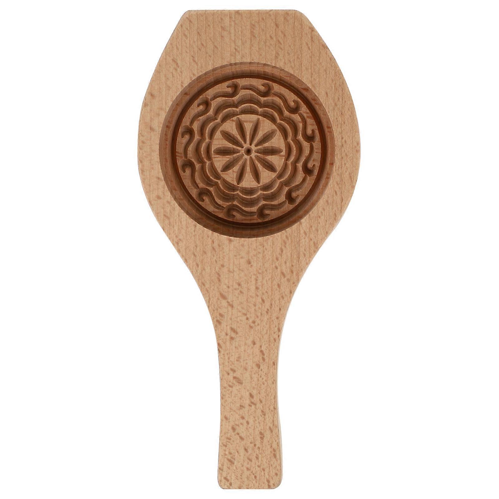 Moon Cake Mould for Kitchen Use Environmentfriendly Synthetic Material Khaki Color 1Pc