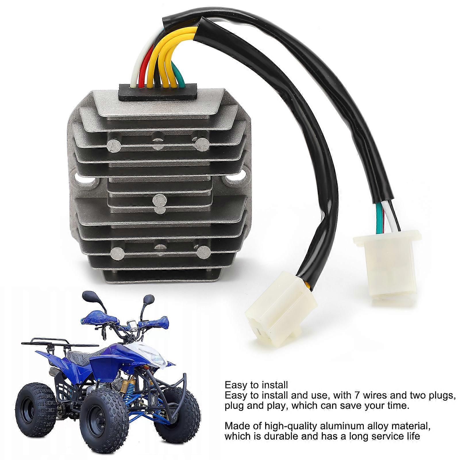 الجهد منظم المعدل 7 أسلاك DualPlug سبائك الألومنيوم ABS لسكوتر الدراجة ATV 12V