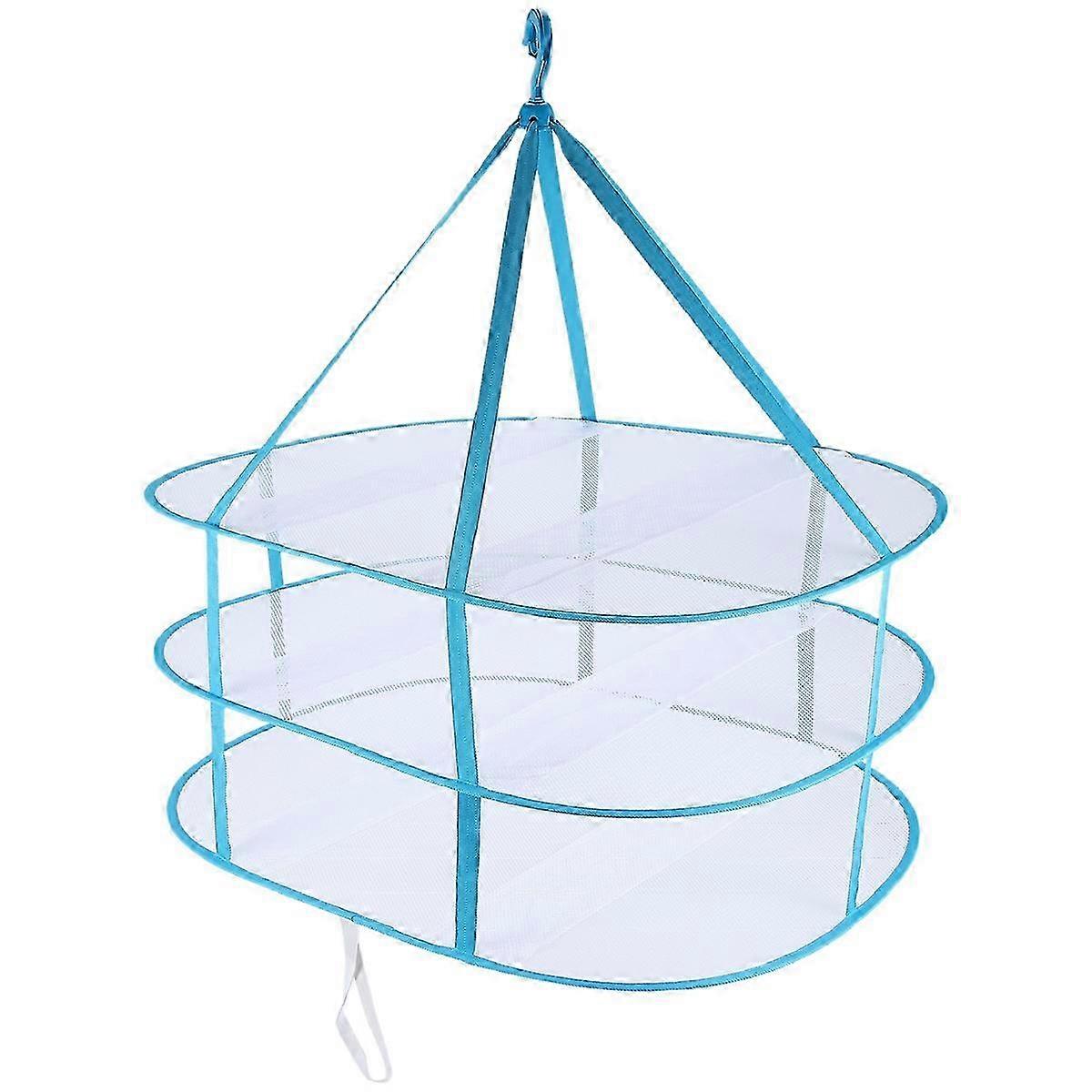 Foldable 3-Tier Mesh Garment Drying Rack for Clothes and Sweaters