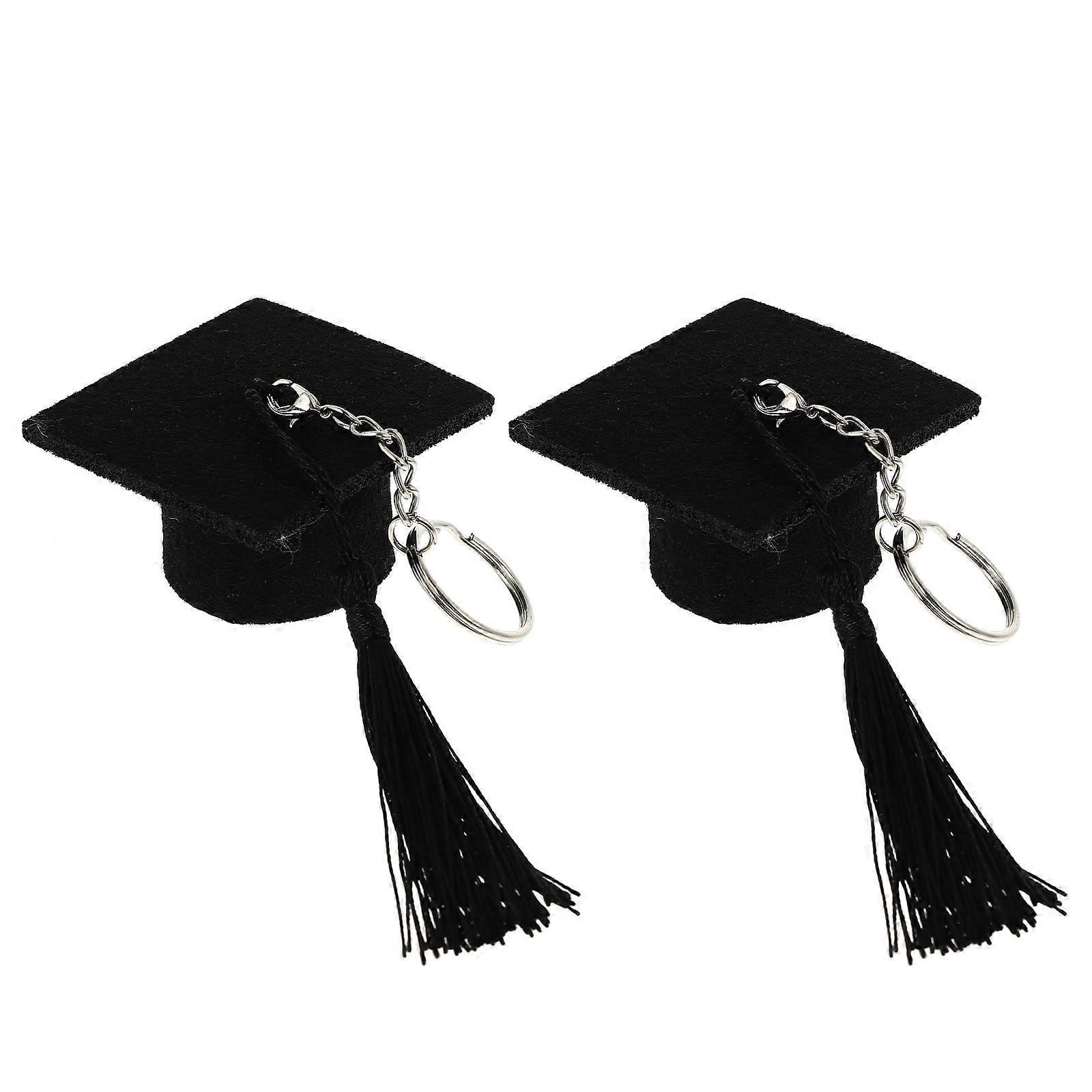 Purse Keychain Charm Doctorial Hat Shaped Key Chains Handbag Hanging Decor Graduation Party Keyring 2Pcs