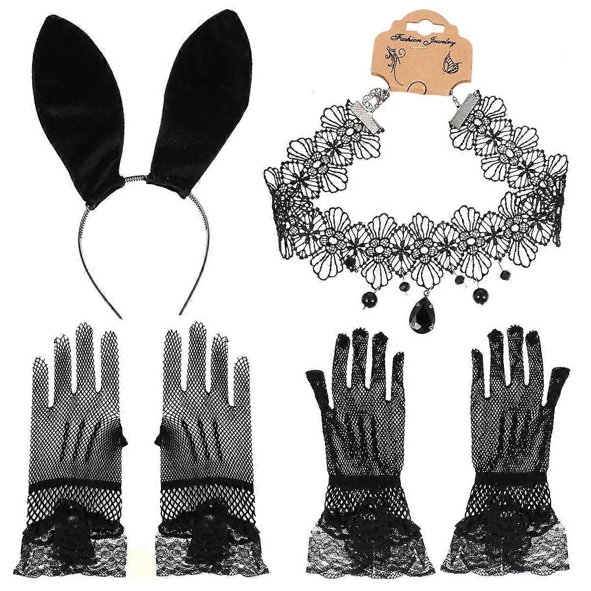 Cosplay Accessory Lace Clothes Accessory Rabbit Ears Shaped for Halloween 6Pcs