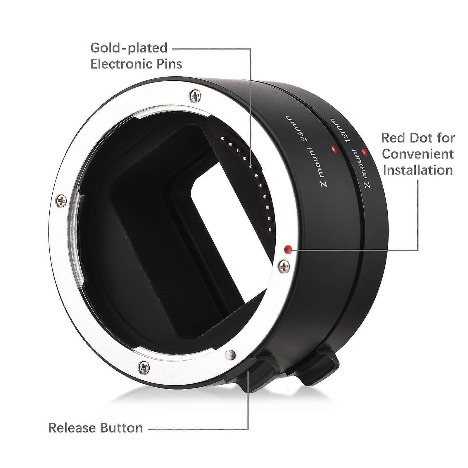 Auto Focus Macro Extension Tubes 12mm + 24mm for Nikon Z Mount Cameras - Pro Photography