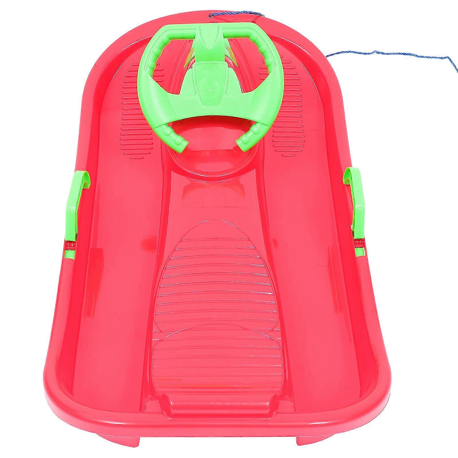 Sleds for Kids and Adult Durable Ski Board with Braking System Outdoor Activities Red 102x48cm Body Incline Steering 1Set