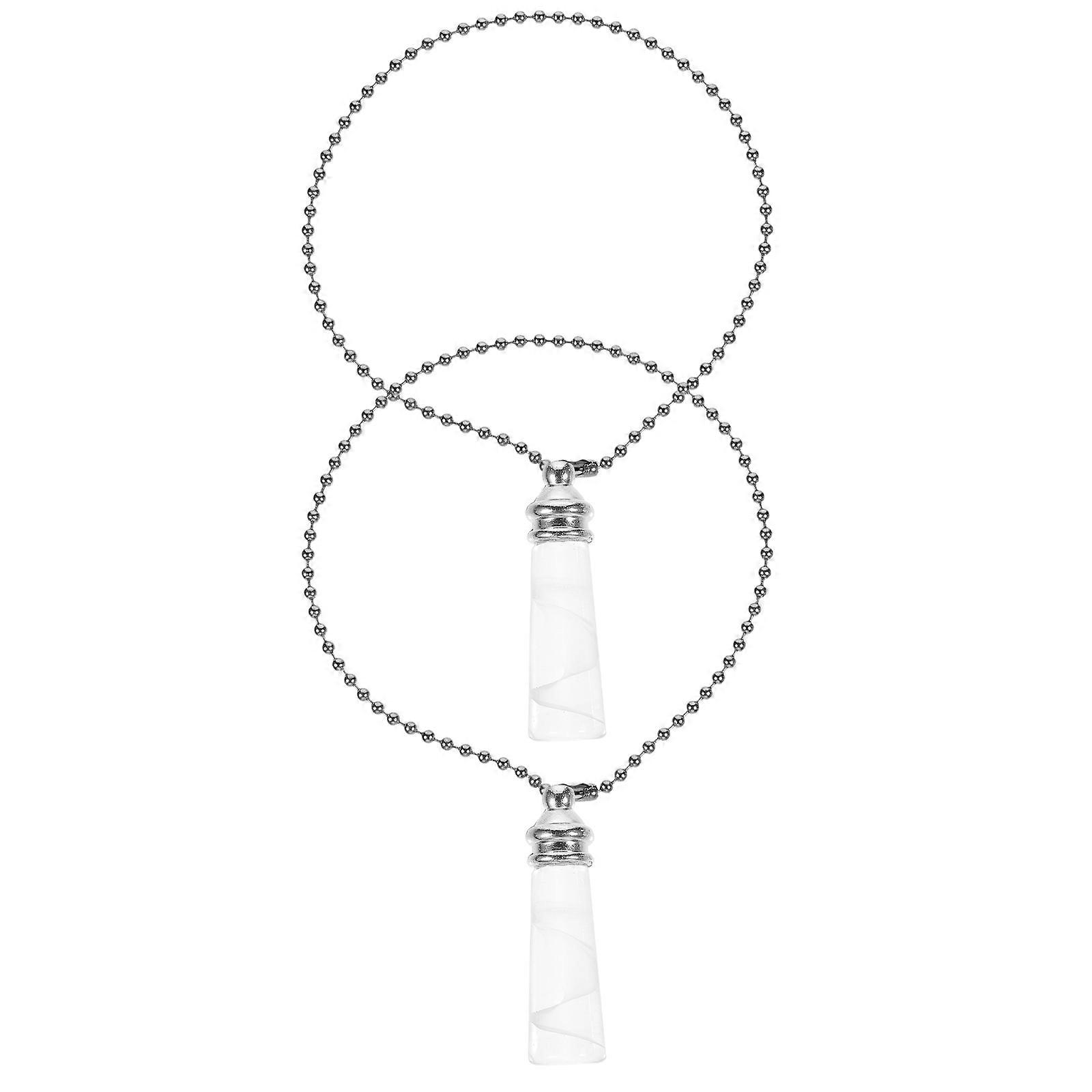 Ceiling Pull Chain Extender Metal Glass Column Decorators 2Pcs