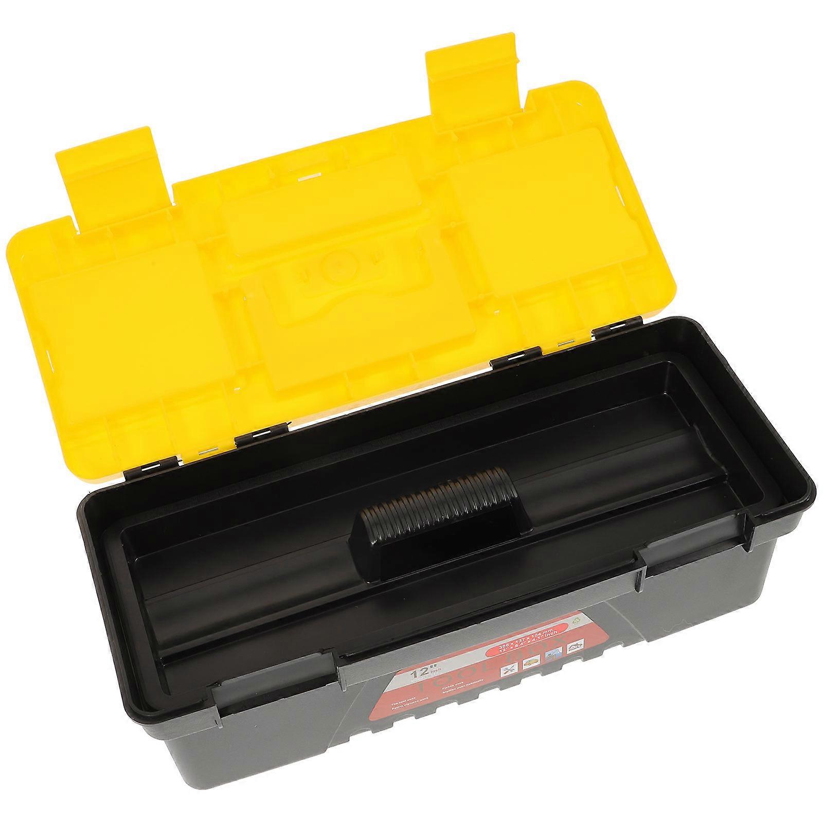 Tool Storage Case Multi-Function Toolbox Vehicle-Mounted Tool Storage Container Golden 30.60X13.70X10.50Cm Portable 1Set