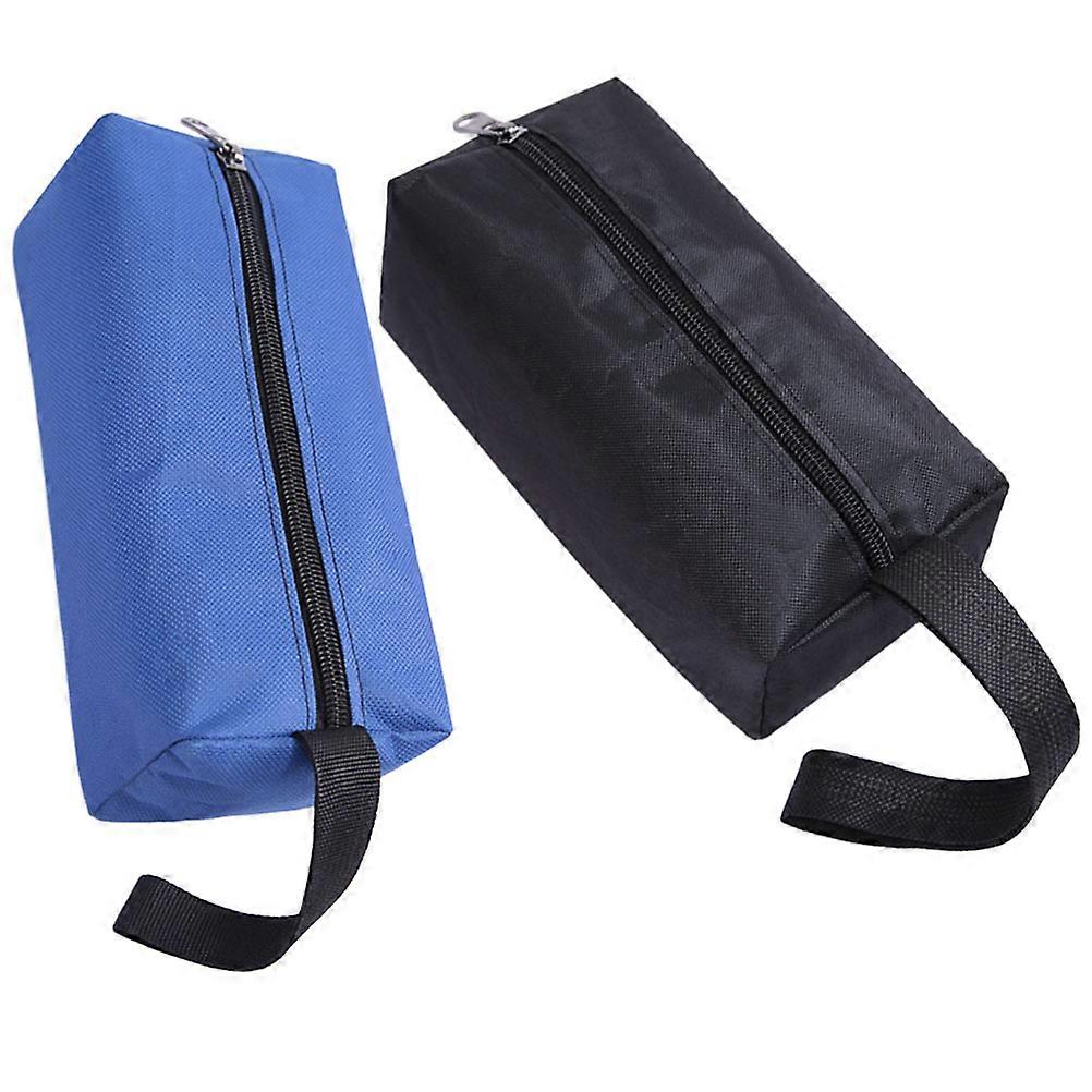 Durable 2pcs Tool Storage Bag with Zipper Pouch Organizer for Wrenches, Screwdrivers, Pliers Heavy Duty Oxford Fabric for Damp Environments
